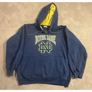 Vintage University Of Notre Dame Fighting Irish Hoodie Mens Blue Hoodie Medium